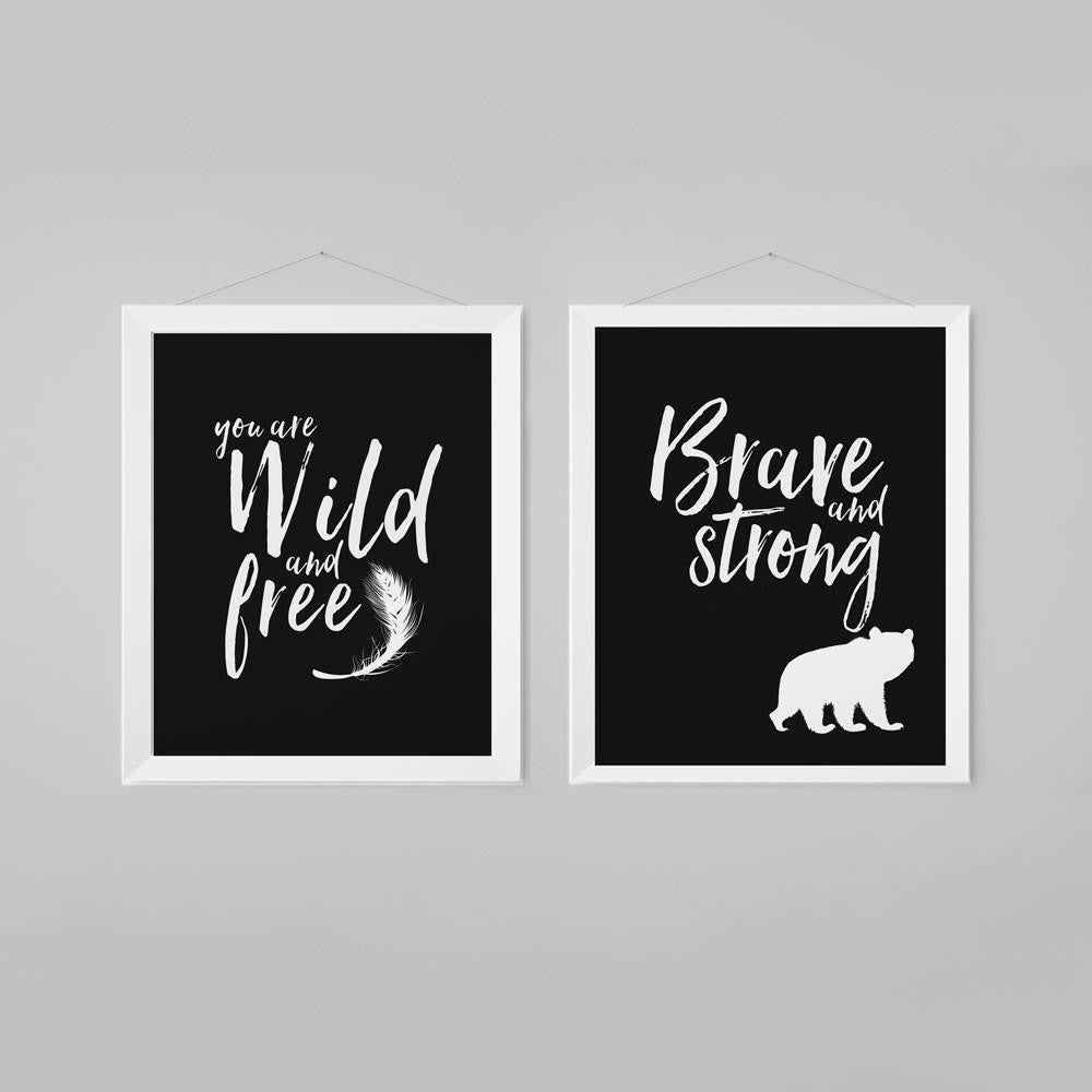 Wall and Wonder Wall Prints Woodlands Wild and Free Print - Nursery Decor